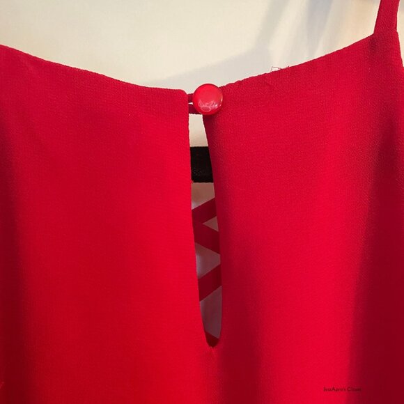 Monteau Los Angeles Red Cross Cross Lightweight Dress Size Small - Picture 5 of 8